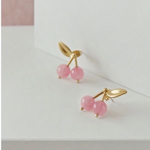 NWOT Madewell Sweet Cherry Earrings Pink